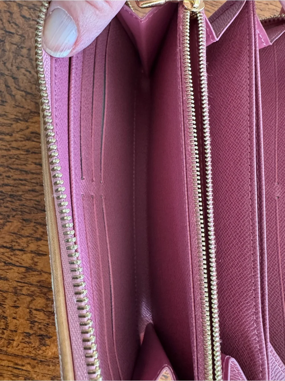 Louis Vuitton Limited Edition Pink Monogram Jacquard Denim Zippy Wallet w/COA